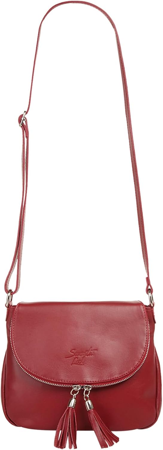 Bild von Samantha Look Umhängetasche Echt Leder Damen | Made in Italy, modische Umhängetasche, Durchdachte Aufteilung, Kompakte Größe gelb | 020614