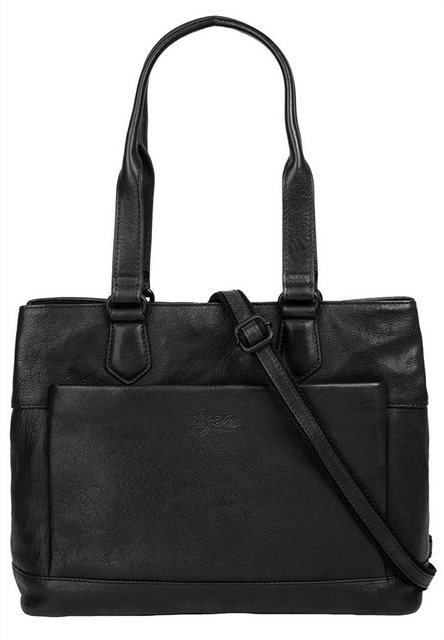 Bild von X-ZONE Shopper RFID Echt Leder Herren, Damen | Business Shopper mit RFID-Schutz | Handtasche mit Kopfhörerfach | Umhängetasche für Tablet & Unterlagen schwarz | 021303