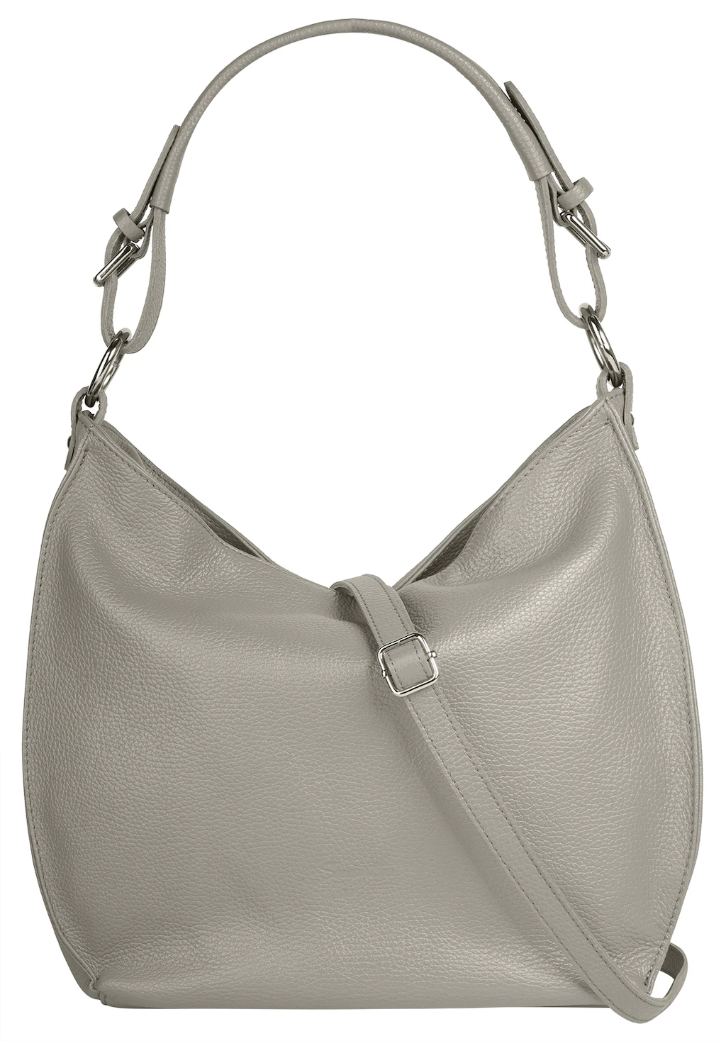Bild von Samantha Look Shopper Echt Leder Damen | Made in Italy, geräumige Umhängetasche mit Smartphonefach grau | 021372