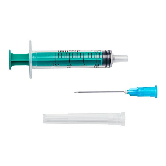 Bild von Zarys Absaugspritze 100x Zarys dicoNEX SN Einwegspritze 2ml mit Kanüle, (Spar-Set), abnehmbare Nadel
