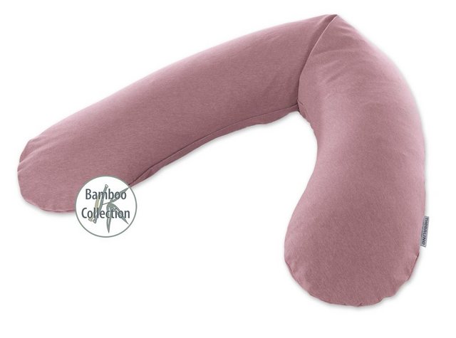 Bild von Theraline Das Original Schwangerschaftskissen & Stillkissen 190cm – Seitenschläferkissen Stillkissen Perlen – inkl Stillkissenbezug Melange Rosenholz Bambus Kollektion