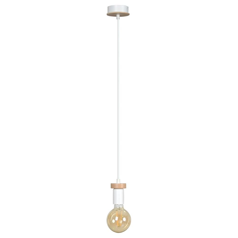 Bild von famlights | Pendelleuchte Philipp aus Metall in Weiß 1xE27 max.60W