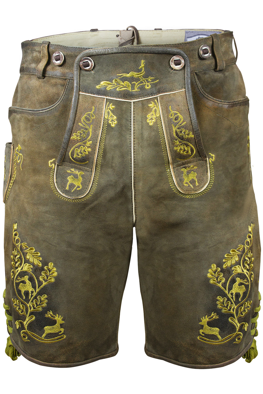 Bild von Kurze Wildbock Lederhose Alwin mit Hosenträgern