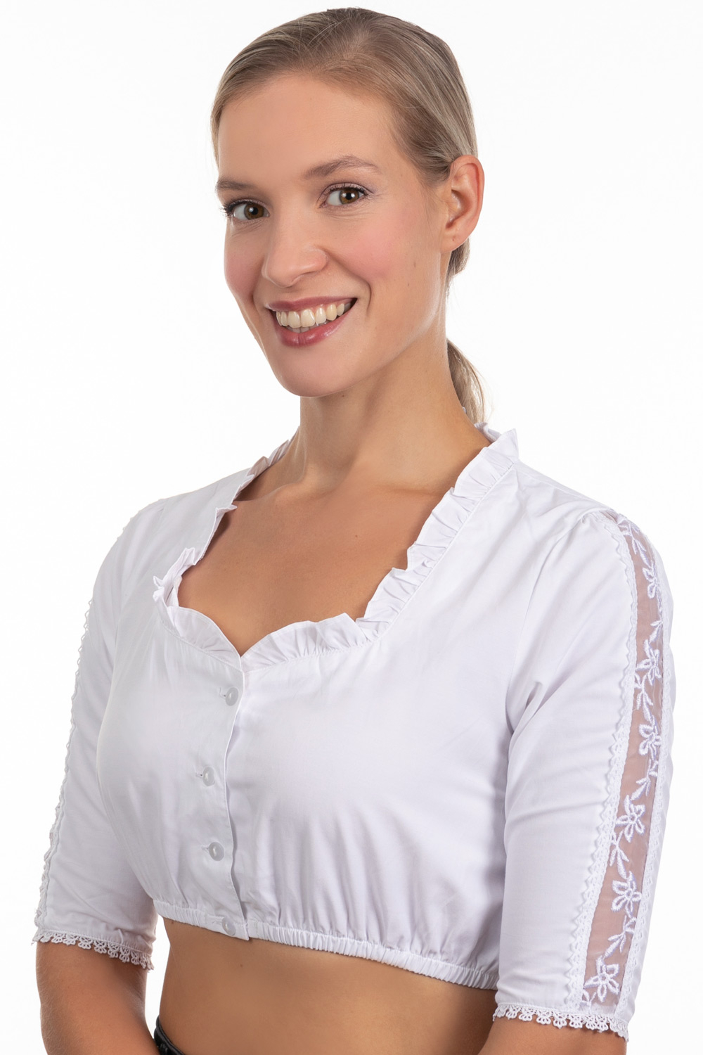 Bild von Edelnice Trachtenmode Verschiedene Dirndlblusen Modelle aus Spitze und Baumwolle Gr. 32-54 (46, Annabella)