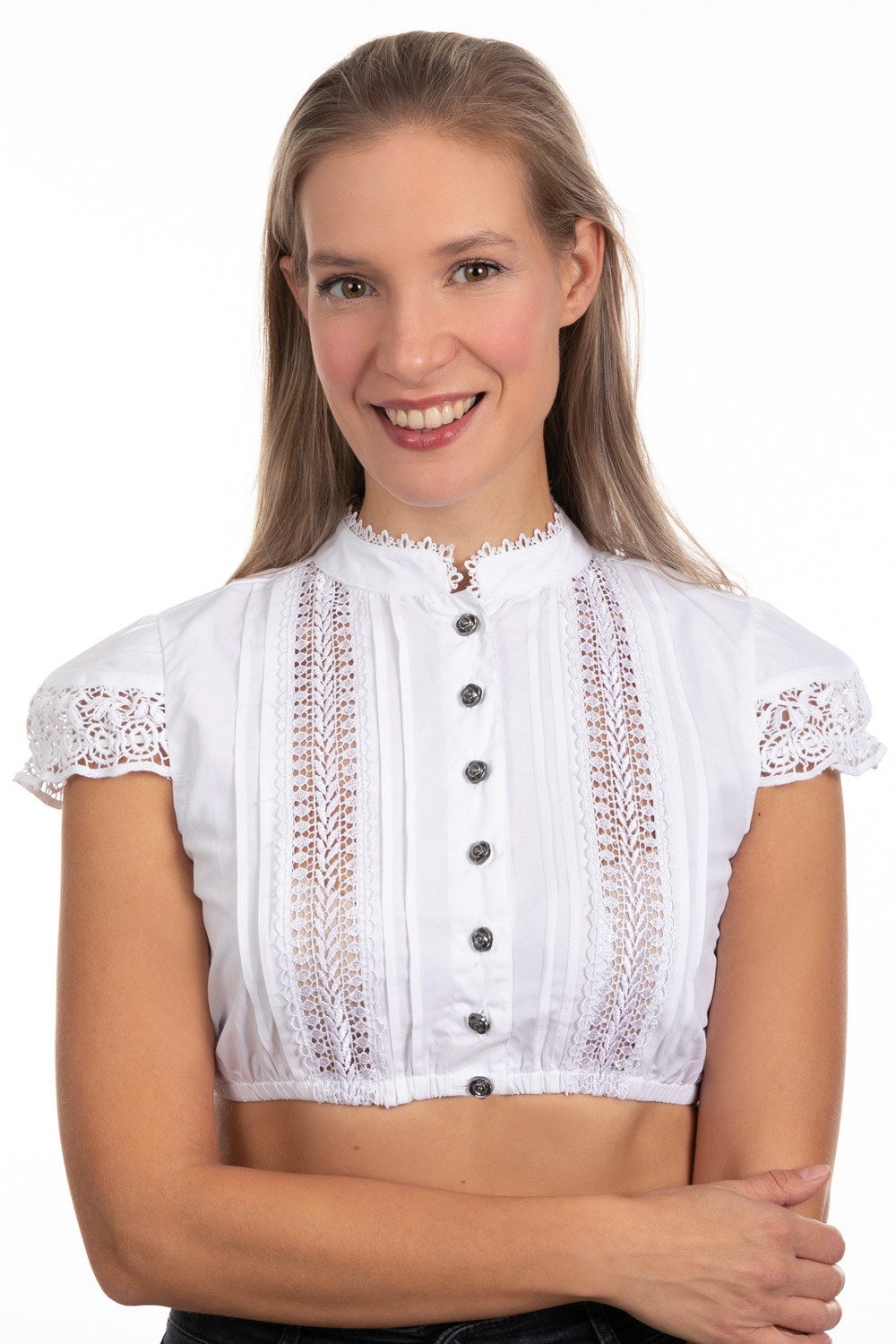 Bild von Edelnice Trachtenmode Verschiedene Dirndlblusen Modelle aus Spitze und Baumwolle Gr. 32-54 (36, Sarah)