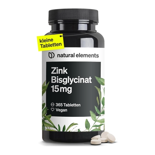 Bild von natural elements Zink Bisglycinat 15mg - 365 Tabletten