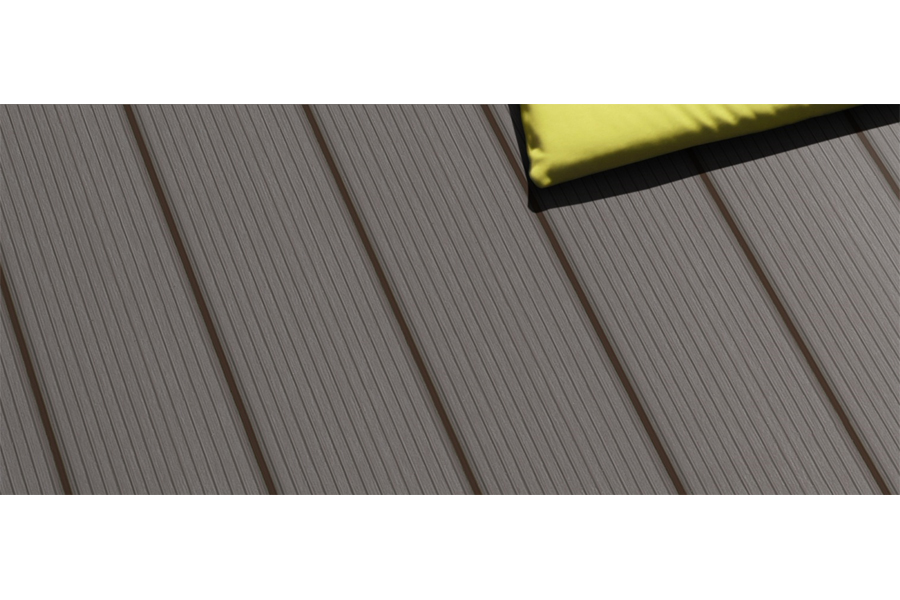 Bild von WPC Terrassendiele, coextrudiert, grau, Hohlkammerdiele, 22 x 143 mm, Länge 4,2 m