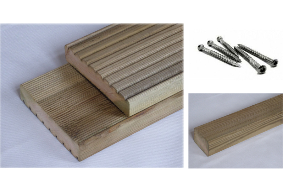 Bild von 9 m² Komplettset Kiefer 4 m Diele