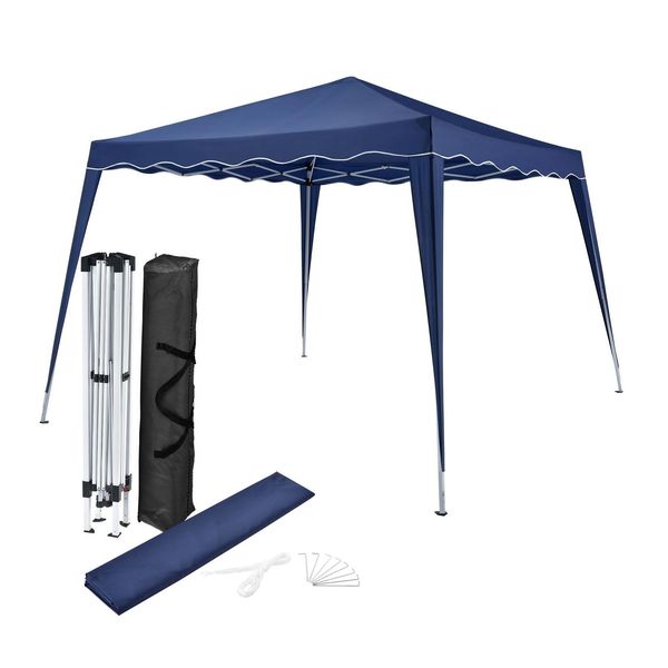Bild von Juskys Faltpavillon Vivara 3x3 m - Pop-up Pavillon höhenverstellbar, UV50+ & wasserabweisend - Gartenzelt mit Tasche - Partyzelt für Garten - Blau