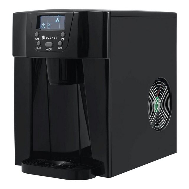 Bild von Juskys Eiswürfelmaschine PIM200L mit 2in1 Direkt-Spender & Timer — bis 12kg / Tag, Eiswürfel in 6-10 Minuten, 2 Größen, 2L Tank — Eiswürfelbereiter schwarz
