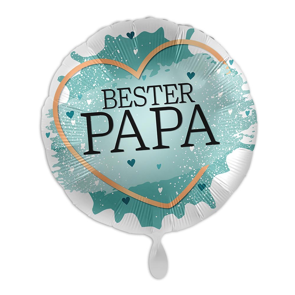 Bild von "Bester Papa", Motiv türkis, Folienballon rund Ø 34 cm