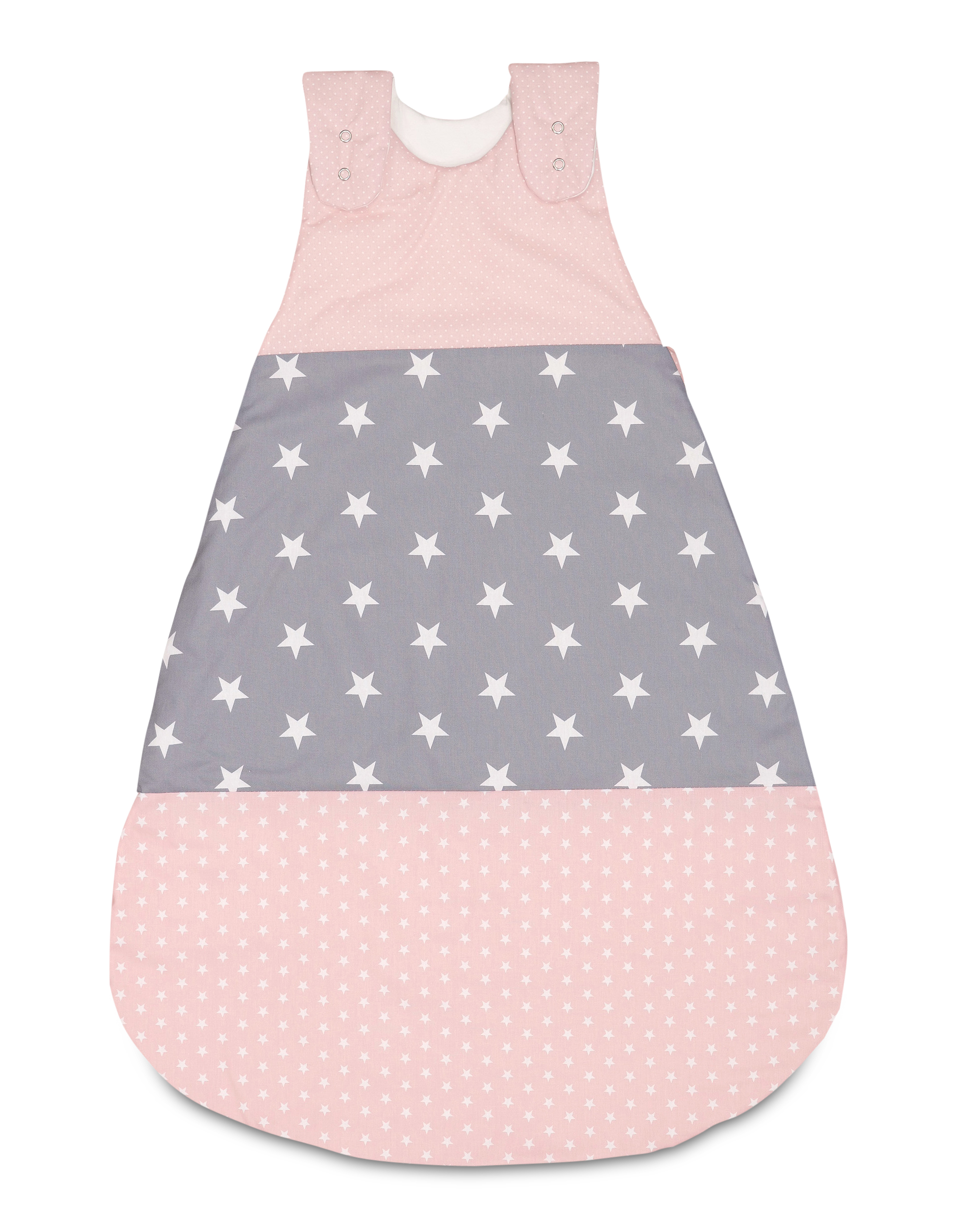 Bild von ULLENBOOMÂ® Baby Schlafsack, 3 verschieden GrÃ¶Ãen - Patchwork, Rosa Grau - FÃ¼r FrÃ¼hling, Herbst und Winter, TOG-Wert 2,5 - Ãko & Fair
