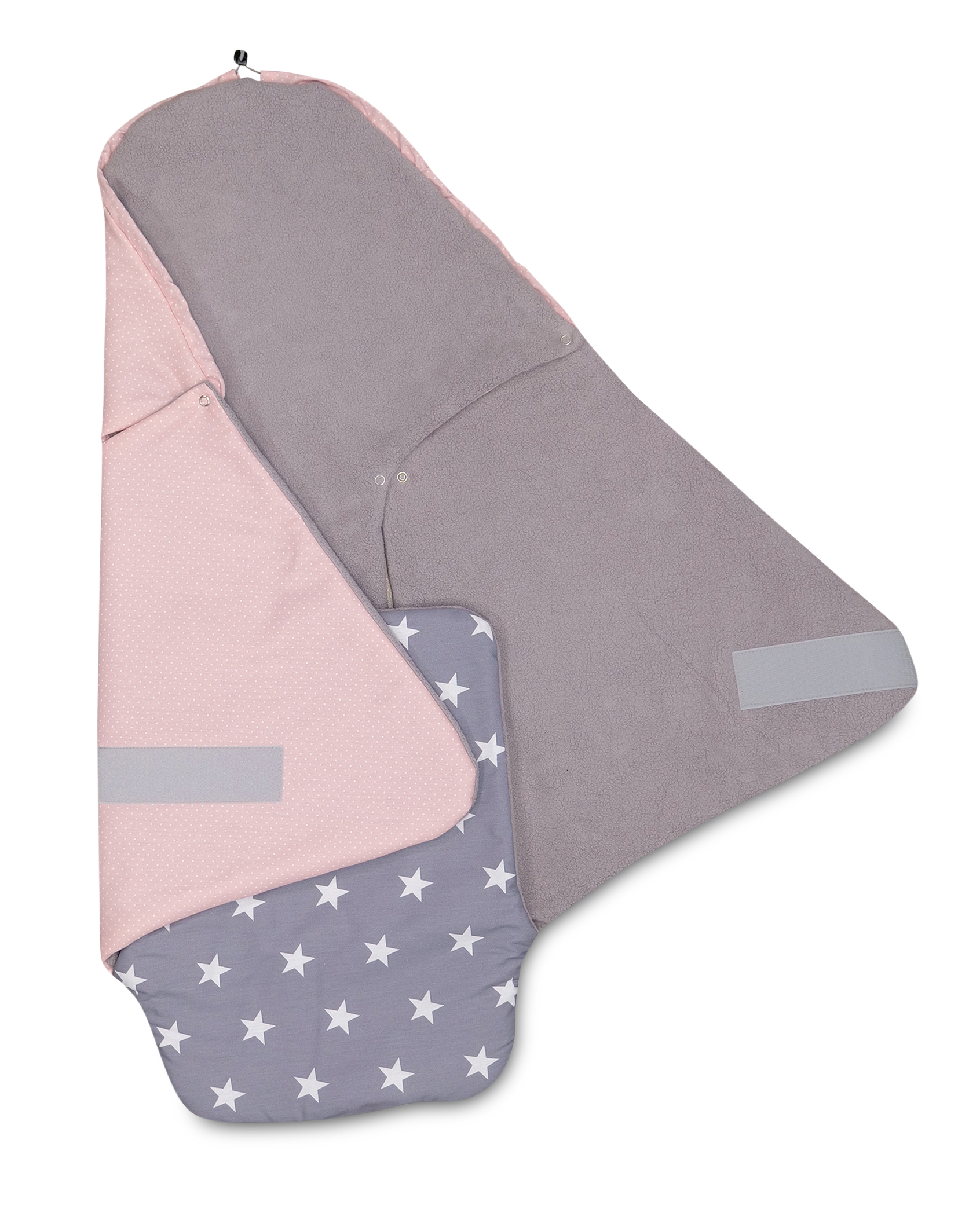 Bild von ULLENBOOMÂ® Einschlagdecke - Rosa Grau - Patchwork-Design - FÃ¼r Babyschalen, Kindersitze, Babywannen - Geeignet fÃ¼r 3- und 5-Punkt-Gurte