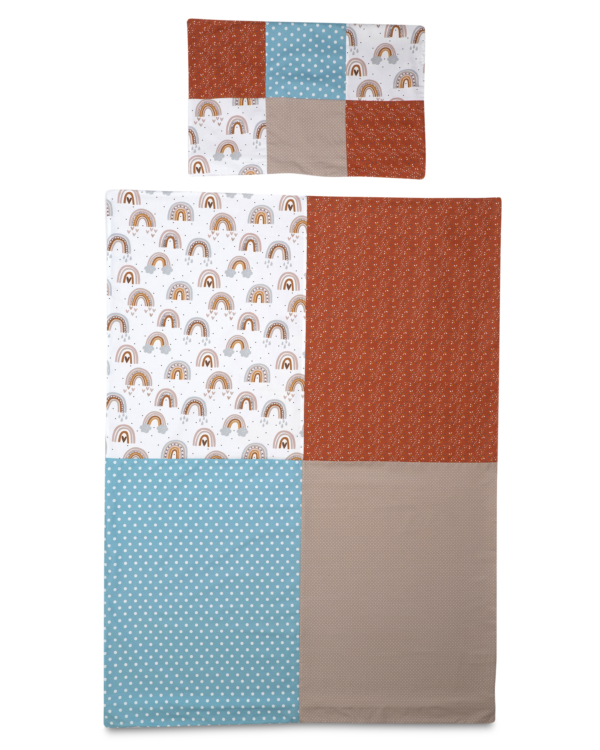 Bild von ULLENBOOMÂ® Kinder-BettwÃ¤sche Set - Patchwork, Regenbogen - 100x135cm - Weicher Stoff 100% Baumwolle - Deckenbezug und Kissenbezug (40x60cm)