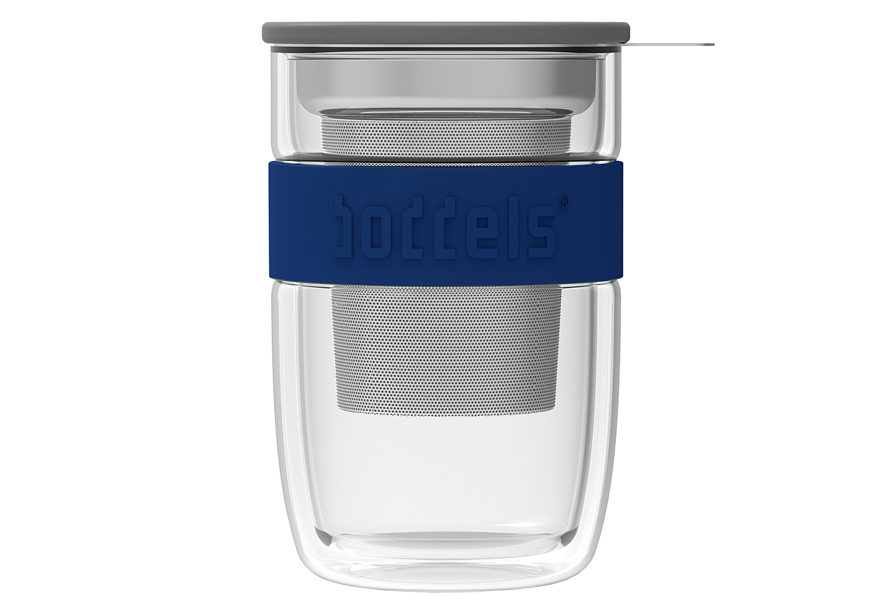 Bild von boddels Teeglas Thermoglas SEEV 380ml, Borosilikatglas, doppelwandig, hitzebeständig, Sieb