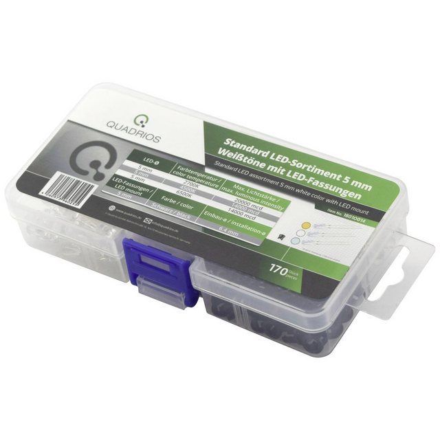 Bild von Quadrios LED-Leuchtmittel Quadrios LED-Sortiment Warmweiß, Kaltweiß 5 mm 20 mA 3.0 V