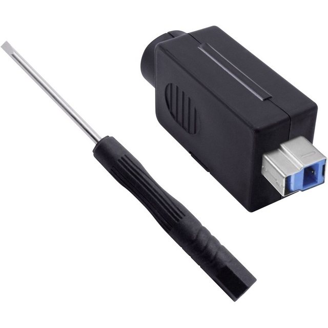 Bild von Quadrios USB 3.0 Modular-Stecker Set, Typ B Stecker, gerade 2001C204 Inhalt: 1 St., Elektronikkabel + Stecker, Schwarz