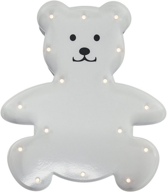 Bild von MARQUEE LIGHTS LED Dekolicht »Teddy«, 18 flammig, Leuchtmittel LED-Modul   LED fest integriert, Wandlampe, Tischlampe Teddybär, Bär mit 18 Leuchtmittel - 20x23 cm