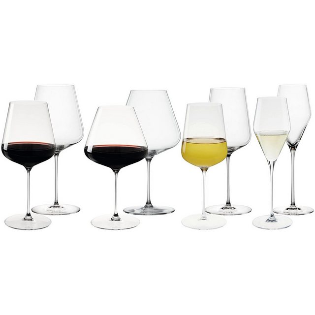 Bild von Spiegelau Definition Weingläser-Set 8-teilig | Bordeauxgläser (750 ml), Burgundergläser (960 ml), Universalgläser (550 ml), Champagnergläser (250 ml) | Made in Germany | Kristallglas