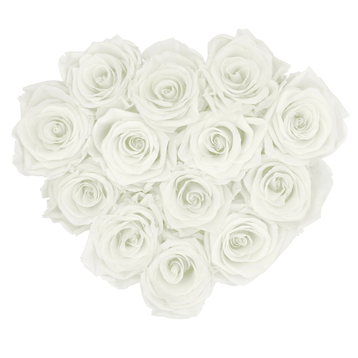 Bild von Rosenbox Herz Weiß-Schwarz mit 13 Weiß Rosen