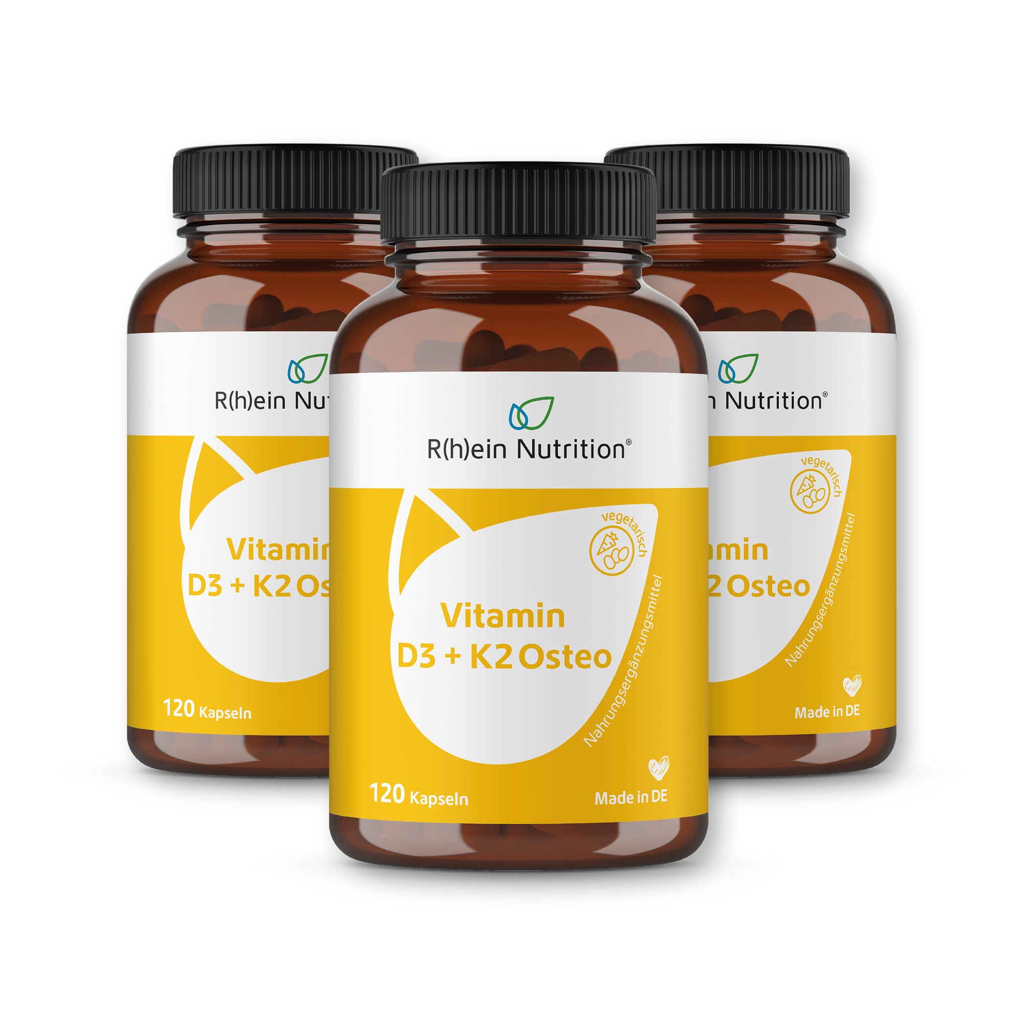 Bild von R(h)ein Nutrition Vitamin D3 + K2 Osteo 2.000 I.E. Vitamin D3 + 80 µg Vitamin K2