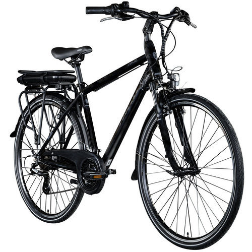 Bild von ZÜNDAPP Z802 E Bike Herren Trekking 155-185 cm Fahrrad 21 Gänge, bis 115 km, 28 Zoll Elektrofahrrad mit Beleuchtung und LED Display, Ebike Trekkingrad (schwarz/grau, 48 cm)