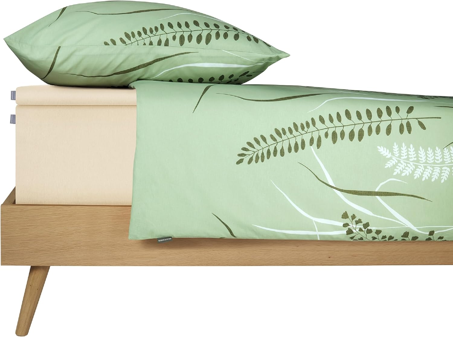 Bild von Schiesser Spannbettlaken Flexi aus 95% Baumwolle und 5% Elastahan in Premium-Qualität, Jersey-Elasthan, Gummizug: rundum, (1 Stück), für hohe Matratzen und Boxspringbetten geeignet, Made in Green