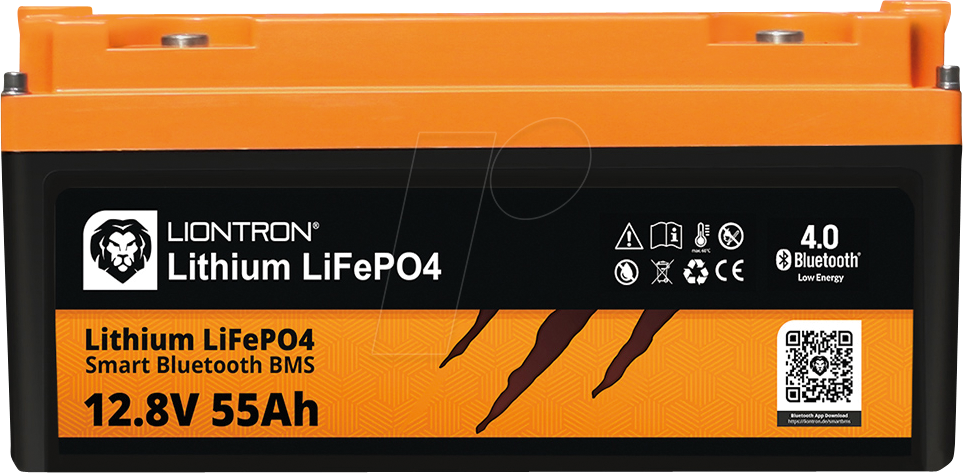 Bild von LIO 1255LX-M - Lithium-Akku, LiFePO4, 12,8 V, 55 Ah, BT BMS, Marine