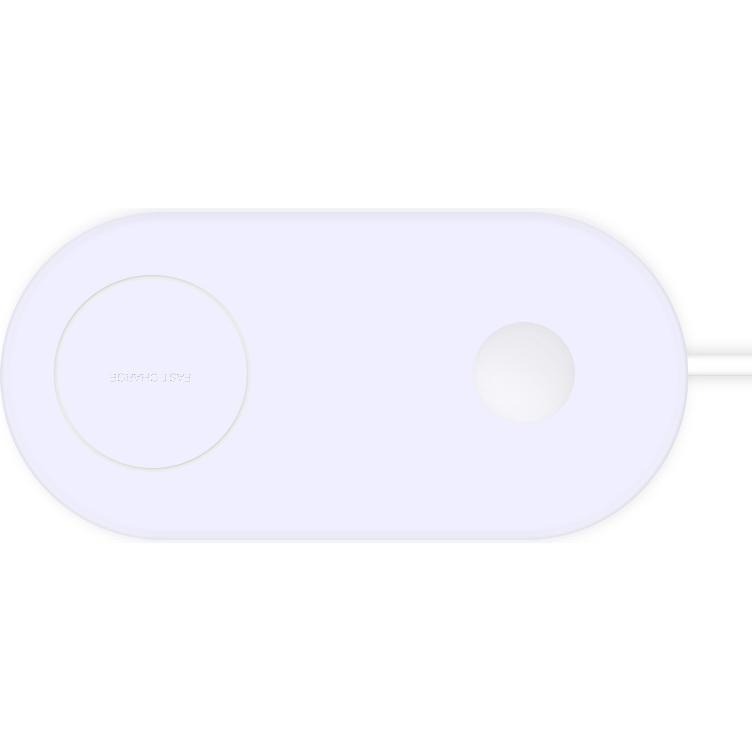 Bild von cyoo Mini Dual Phone Wireless Lade Pad (10 W), Wireless Charger, Weiss