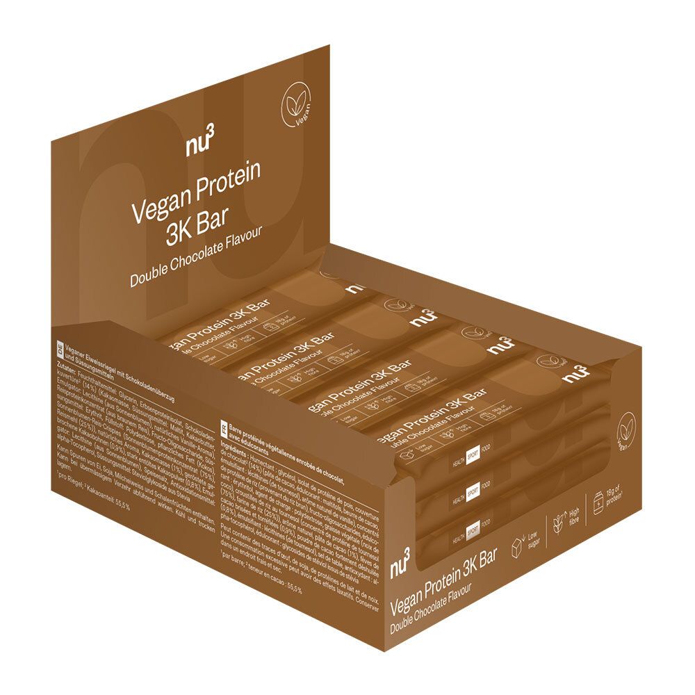 Bild von nu3 Vegan Protein 3K Bar Double Chocolate