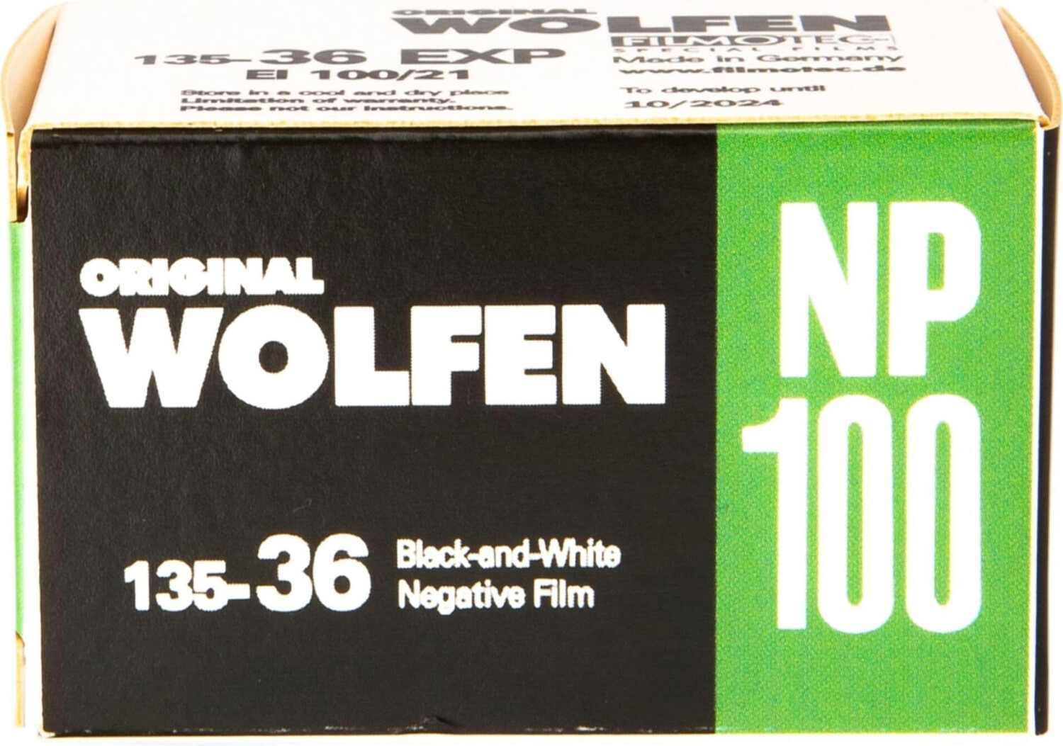Bild von original WOLFEN (ORWO) NP100-36 schwarz/weiß 35mm Kleinbildfilm 100 ASA 36 Aufnahmen/Made IN Germany