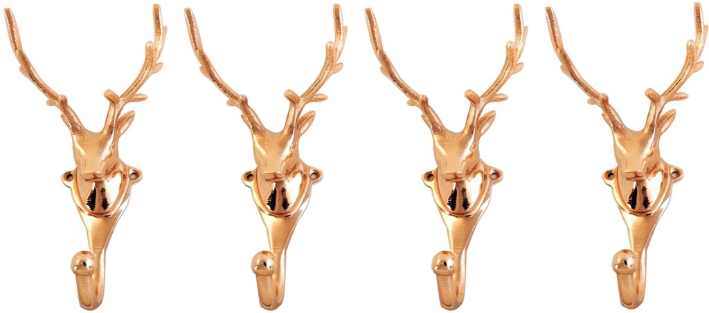 Bild von Wandgarderobe Kleiderhaken 4er SET Geweih in Kupfer Hirschgeweih Hirschkopf Geweih Hirsch Haken Wandhaken Aluminium Geweihhaken Wanddeko Dekoration Wandfigur Weihnachten 7x9x17hWeihnachtsdeko