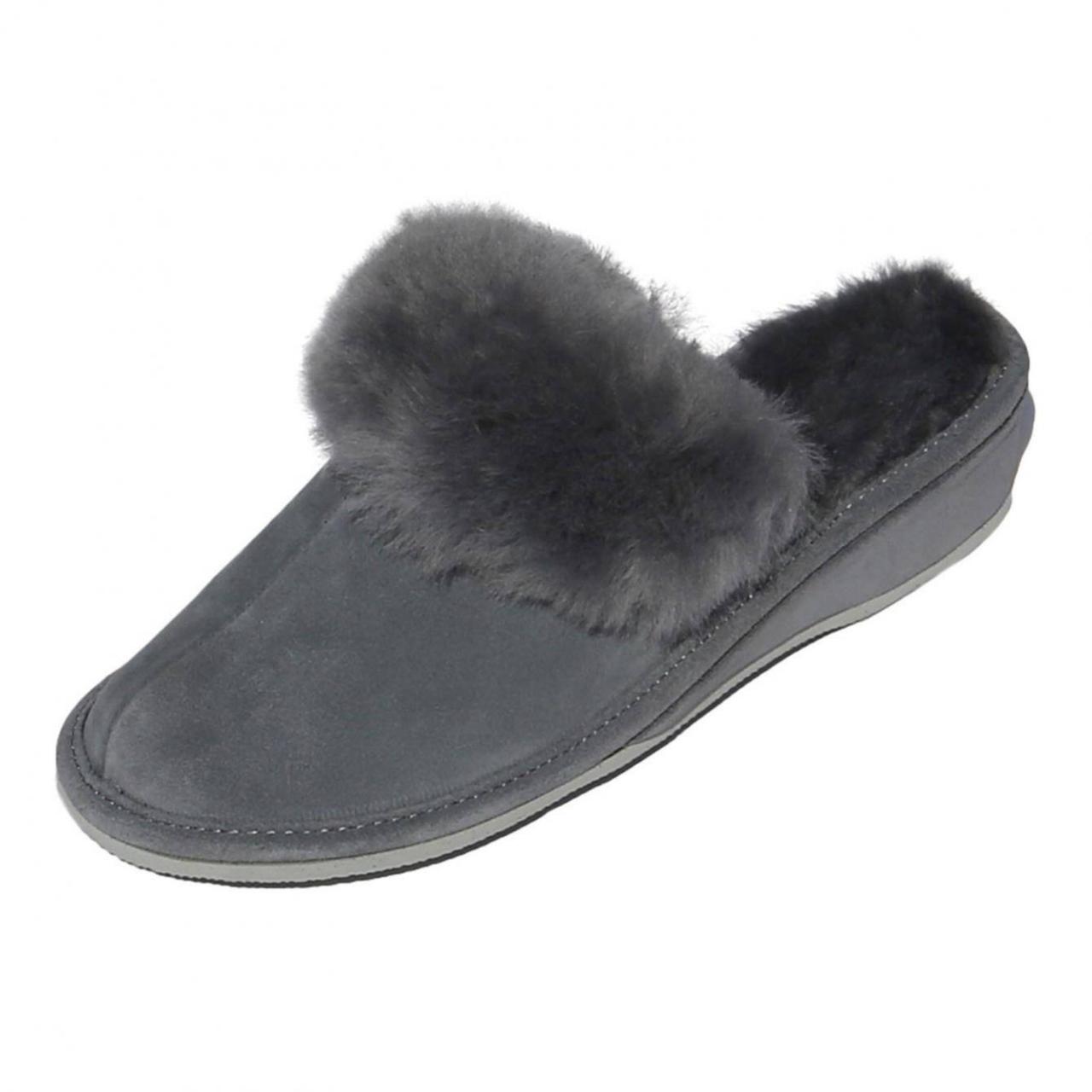 Bild von Lammfell Hausschuhe MAROKKO Schuhgröße: EUR 36 | Farbe: Grau