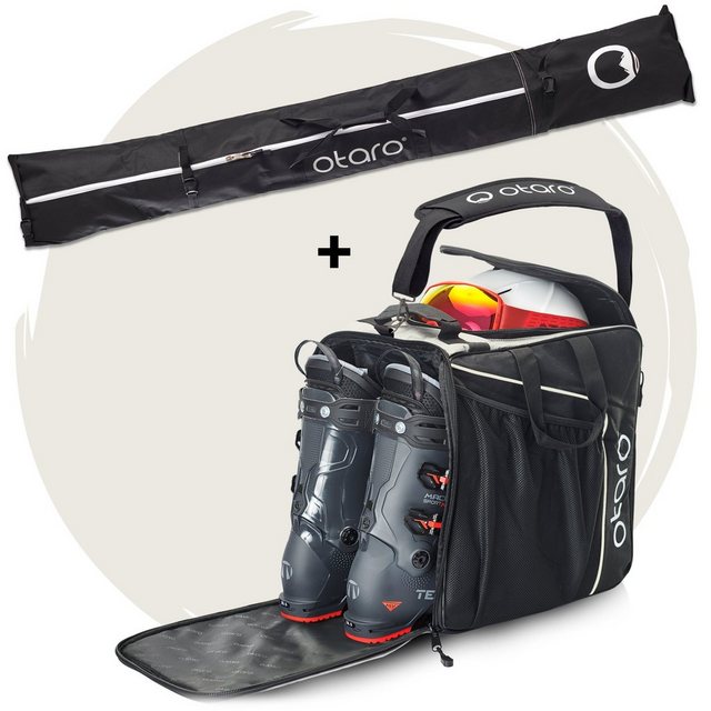 Bild von Otaro Skitasche Set: Skischuhtasche mit Helmfach & Skitasche, Classic-Set 1 Paar Ski (Schutz für deine Ausrüstung, Perfekt durchdacht, ausklappbare Standfläche, für 1 Paar Ski + Stöcke)