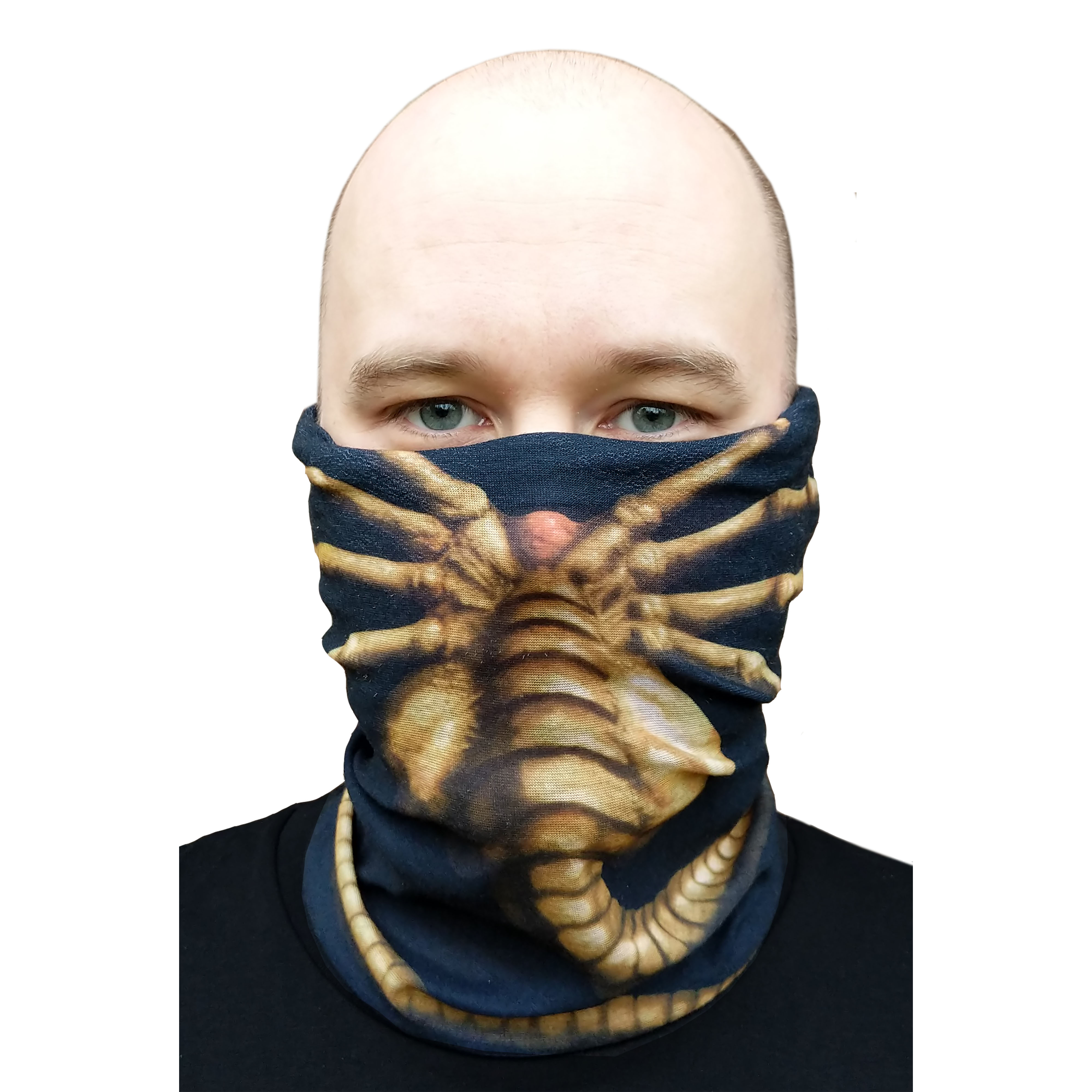 Bild von getDigital Alien Facehugger Multifunktionstuch - 5in1 Accessoire Schal für Damen, Herren und Fans von Sci-Fi Filmen - 24 x 47 cm Schwarz Elastisch