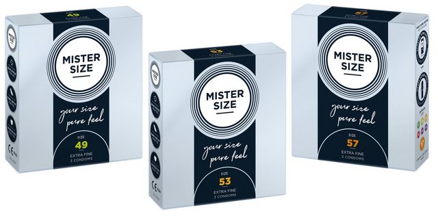 Bild von MISTER SIZE Kondome 3x3er Probierset - nominale Breite 49/53/57mm, gefühlsecht & feucht