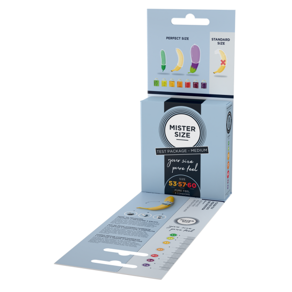 Bild von Pure Feel - Test Set - Condoms 53, 57, 60 mm - 3 Pieces - ES/PT/EN