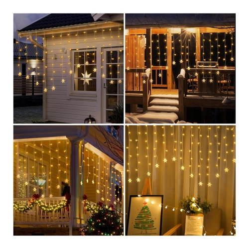 Bild von Salcar Lichtervorhang Weihnachten mit Schneeflocken
