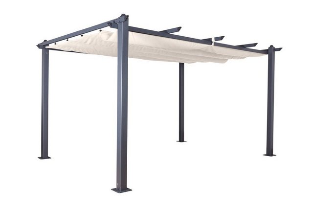 Bild von Jet-line® | Pavillon Luxor | Pergola Überdachung | Sonnenschutz | Terrasse | Garten | anthrazit-beige| Sonnenschutz | UV Schutz | 4 x 3 m | Aluminium | Stützen 10x10 cm | Stabil Winterfest