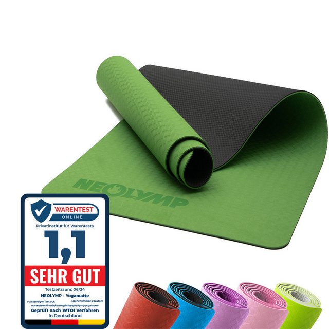 Bild von NEOLYMP Yogamatte Sportmatte - Ideal für Yoga, Pilates & Gymnastik - Fitnessmatte (Set, Gymnastikmatte - Workouts In- und Outdoor - E- Book - 6 Farbvarianten), Trainingsmatte - Rutschfeste Oberfläche - Komfort -Gelenkunterstützung