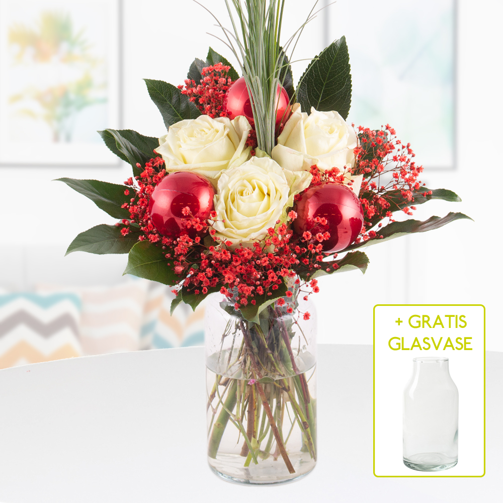 Bild von Blumenstrauß Weihnachtsgruß + gratis Glasvase