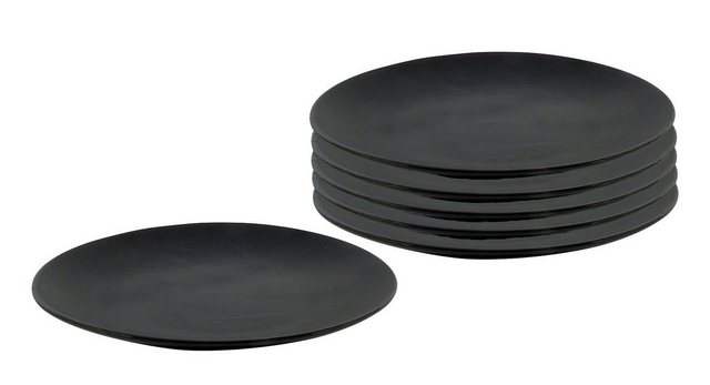 Bild von Spetebo Speiseteller Speiseteller in schwarz matt - 6er Set, (6 St), Speiseteller in schwarz matt - 6er Set