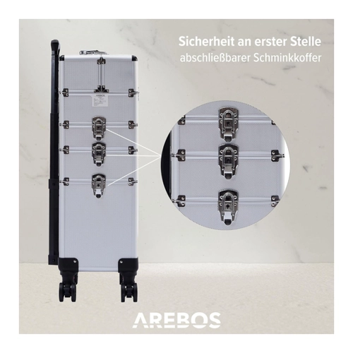 Bild von Arebos 4-in-1 Kosmetikkoffer – Der ideale Begleiter für Profi und Hobby