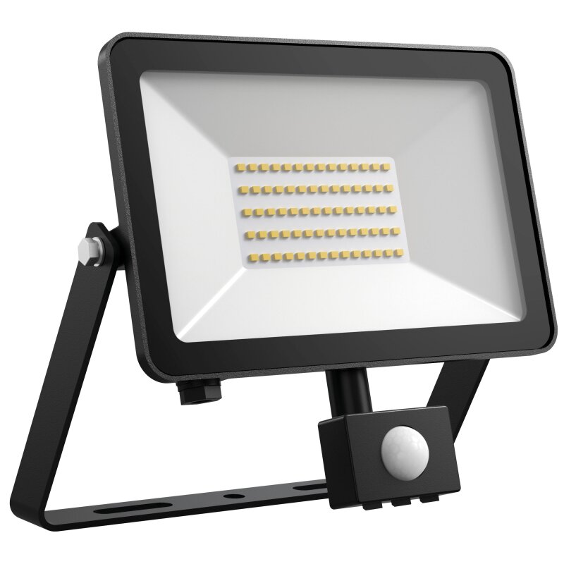 Bild von DOTLUX LED-Strahler FLOORslim-sensor 50W 3000K schwarz mit Bewegungsmelder PIR - 5151-030120