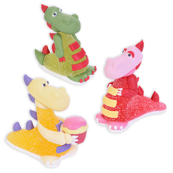 Bild von Drachen Zuckerfiguren Set, 3 Stück aus Zucker & Gelee