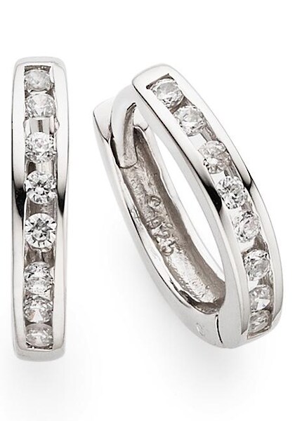 Bild von Bruno Banani Paar Creolen »Schmuck Geschenk Silber 925 Ohrschmuck Ohrringe Silber Gold«, mit Zirkonia (synth.)