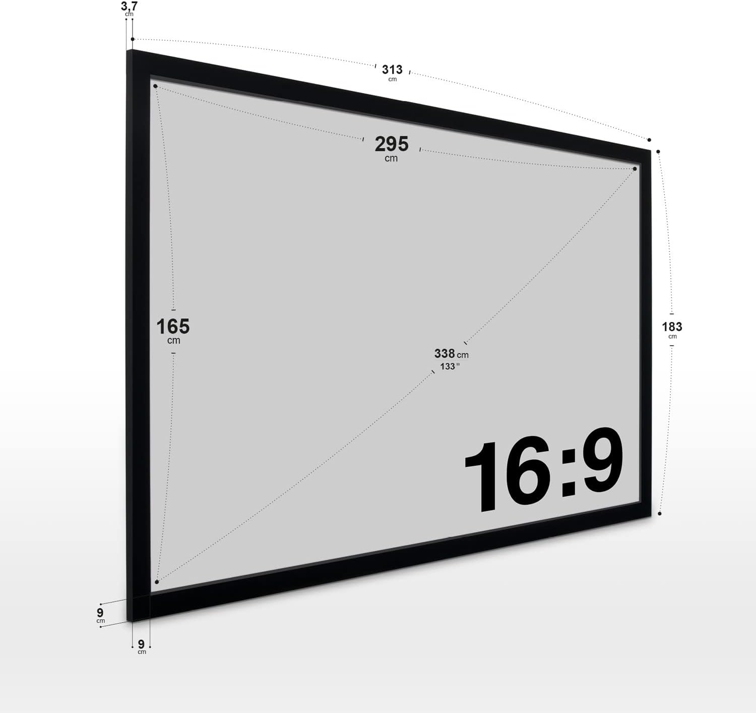 Bild von ESMART Professional MIMOTO Tageslicht Motor-Leinwand GRAU 223 cm Bild 186 x 105 cm (84") 16:9 | Programmierbare Fernbedienung | elektrische Beamer Projektionsleinwand Motor