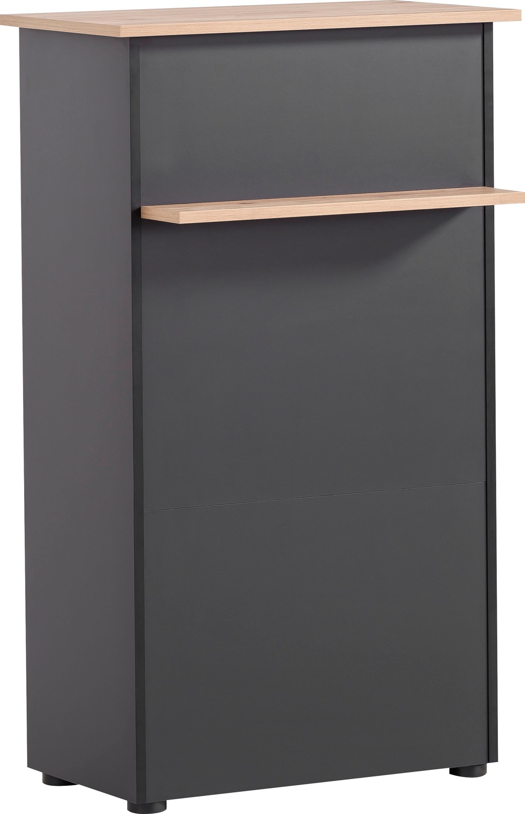 Bild von Schildmeyer Empfangstresen, Holzwerkstoff, Artisan Eiche Dekor/schwarz, 65,8 x 44 x 110,5 cm