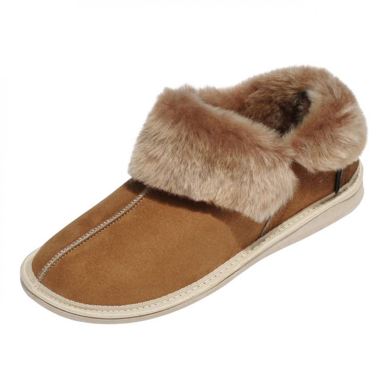 Bild von Lammfell Hausschuhe - KANADA COGNAC Schuhgröße: EUR 45