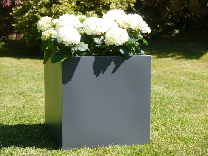 Bild von Pflanzkübel aus Metall, anthrazit 60x60x60